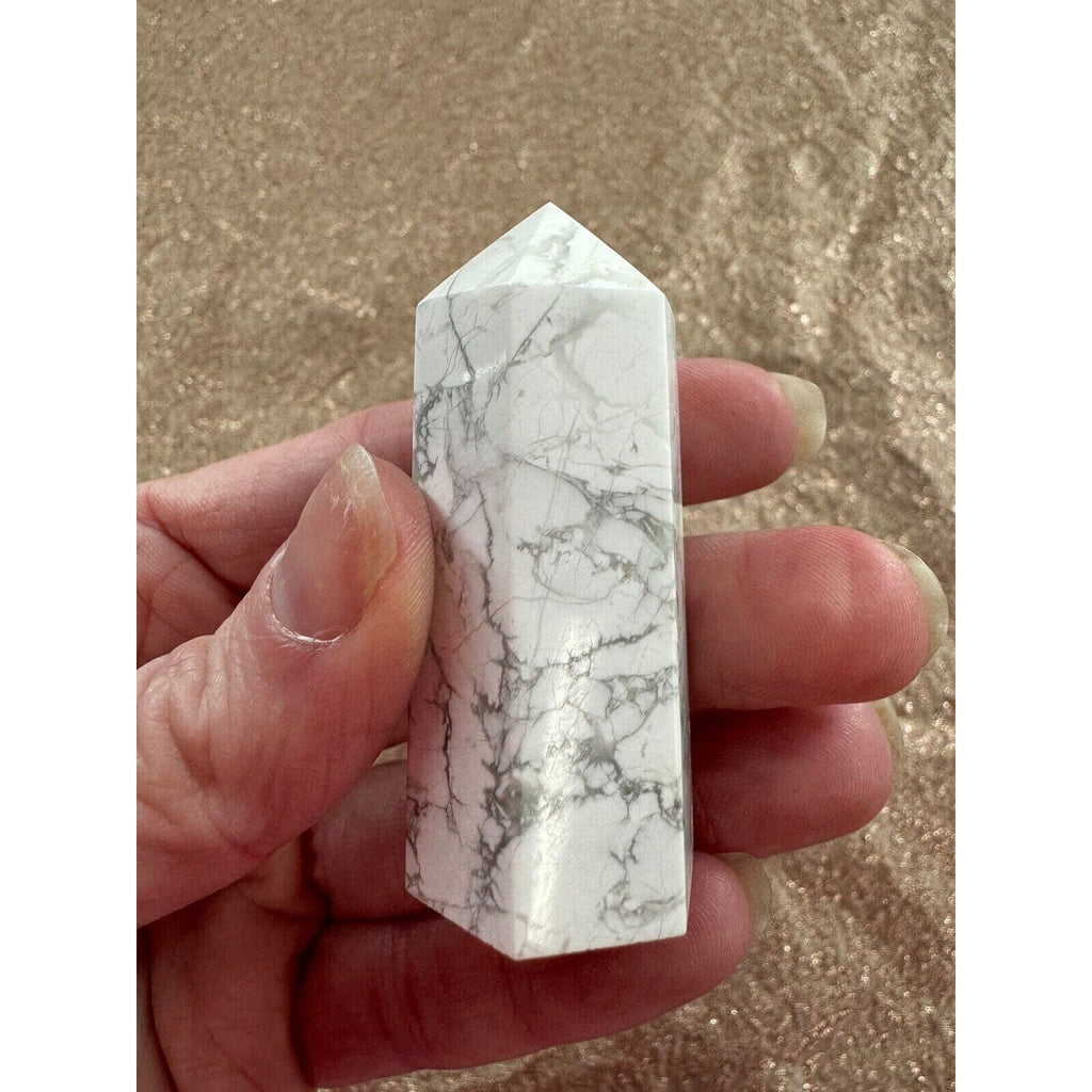 Howlite Crystal Geode Tower