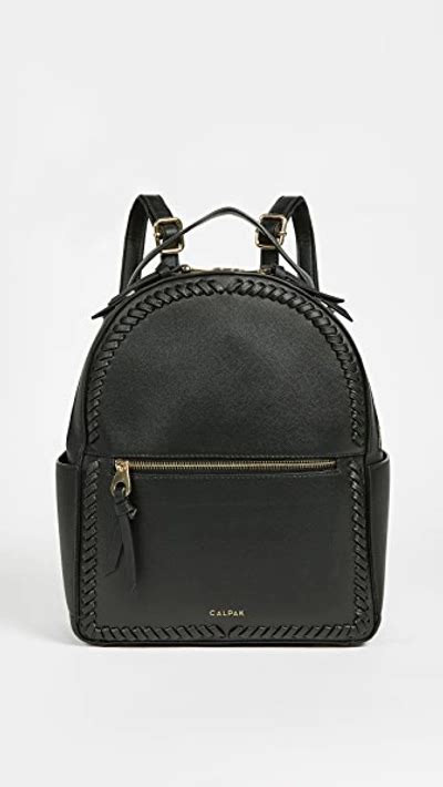Calpak vegan leather round top Kaya mini backpack in black,